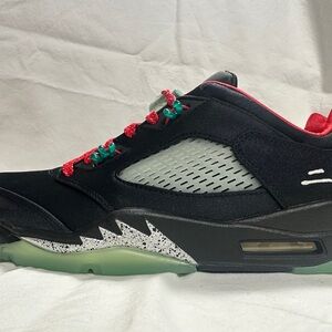 Nike Black and Red Sneakers with Green Accents